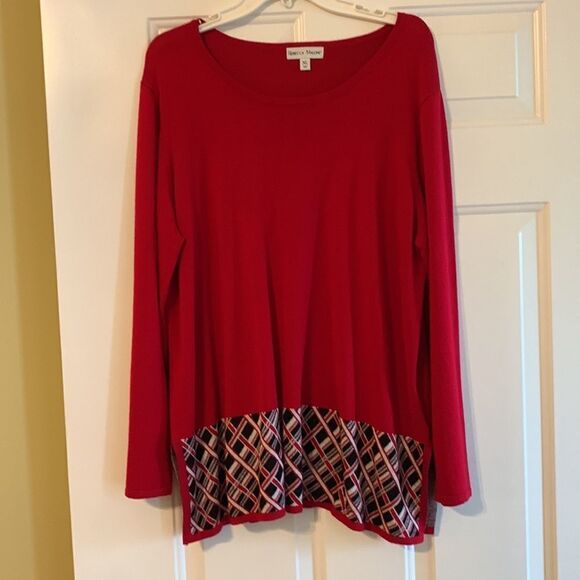 Rebecca Malone extra large NWOT red sweater with matching removable scarf - Picture 2 of 7
